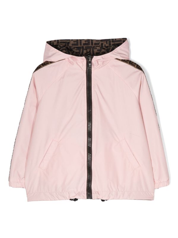 Chaqueta con capucha rosa Fendi Kids para niña