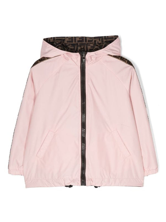 Chaqueta con capucha rosa Fendi Kids para niña