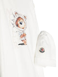 Set - romper with baby hat logo patch of the MONCLER brand