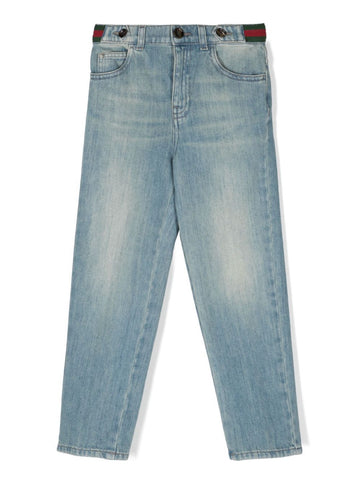 Skinny jeans with Gucci kids brand Web tribanda