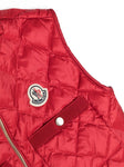 Chaleco GARONNA rojo acolchado sin capucha y logo MONCLER