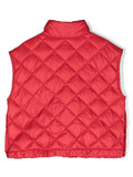 Chaleco GARONNA rojo acolchado sin capucha y logo MONCLER