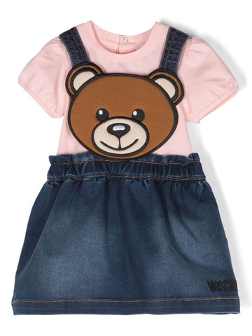 Ropa para niños - conjunto para niña falda de tejano y camiseta Teddy Bear MOSCHINO