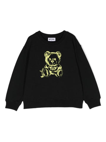 Childrenswear - black sweatshirt with Teddy Bear print by MOSCHINO