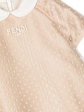 Beige dress with logo FENDI Kids