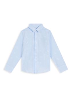 Camisa azul con logo estampado Fendi Kids para niño