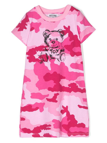 Ropa para niñas -  vestido rosa estampado Teddy Bear MOSCHINO