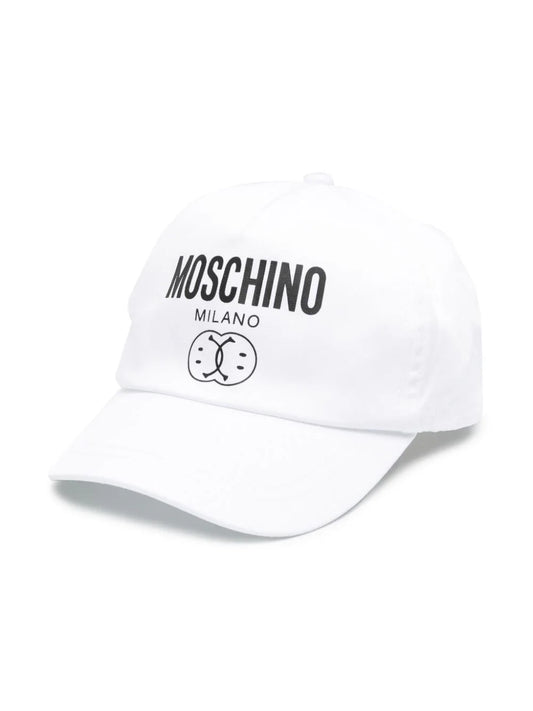 White cap with logo print MOSCHINO