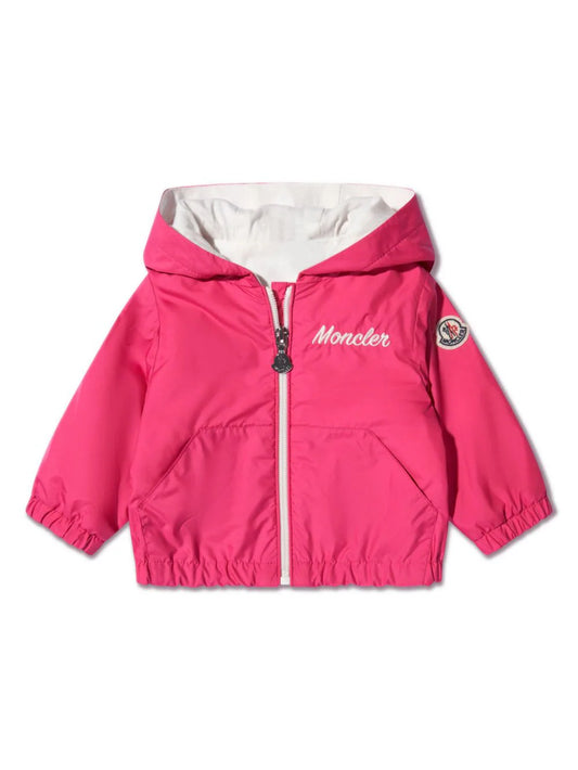 Chaqueta fuxia con capucha de la marca MONCLER para niña