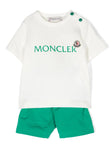 traje deportivo blanco/verde con parche del logo MONCLER