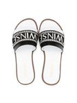 Sandalias planas con logo bordado  de la marca TWINSET
