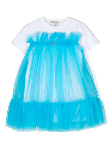 White/blue dress for girl by the brand TWINSET