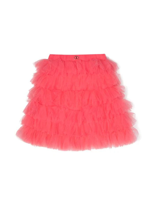 Pink short layered skirt for girls TWINSET