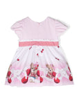 فستان للفتيات الصغيرات على شكل تي شيرت مع زخارف نباتية من MONNALISA