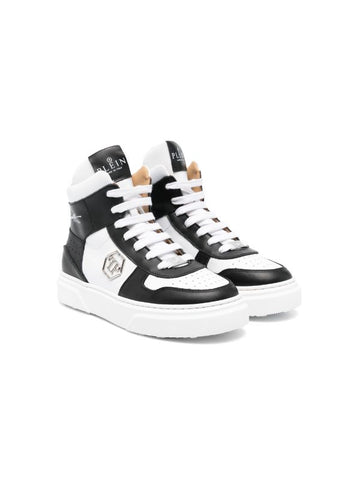 White/black sneakers with  Philipp Plein logo brand