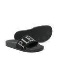 Flip-flops with crystals and logo of the Philipp Plein brand