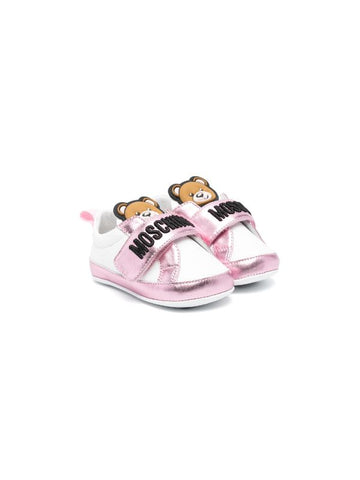 First steps shoes with embroidered logo Moschino