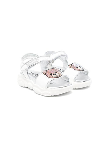 Sandalias blancos con parche de Teddy Bear de la marca Moschino