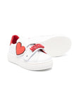 Sneakers with heart and  hook-and-loop fastening Moschino