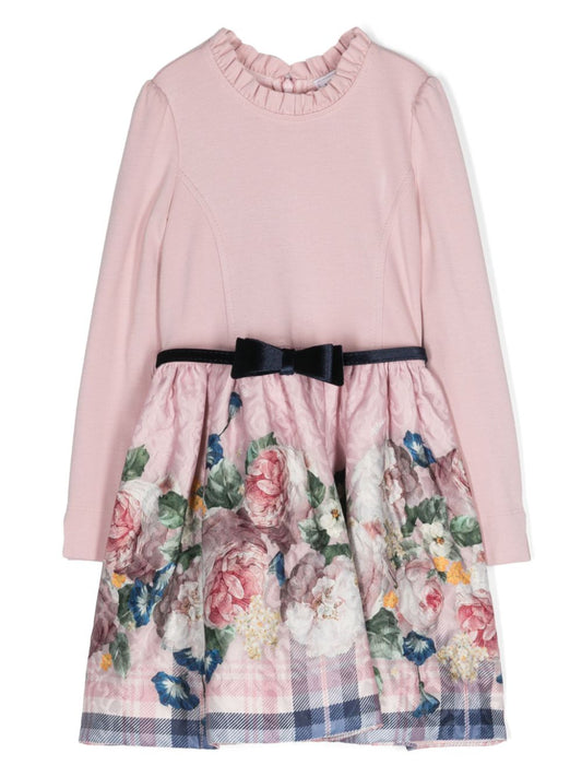 Ropa para niños - vestido con manga larga y lazo MONNALISA