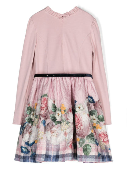 Ropa para niños - vestido con manga larga y lazo MONNALISA