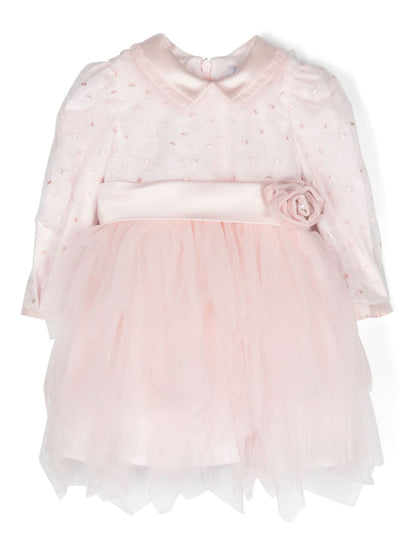 Vestido rosa con cinturón de la marca Monnalisa