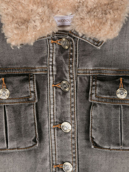 Chaqueta de mezclilla capitonada con parche Lady de MONNALISA x Disney