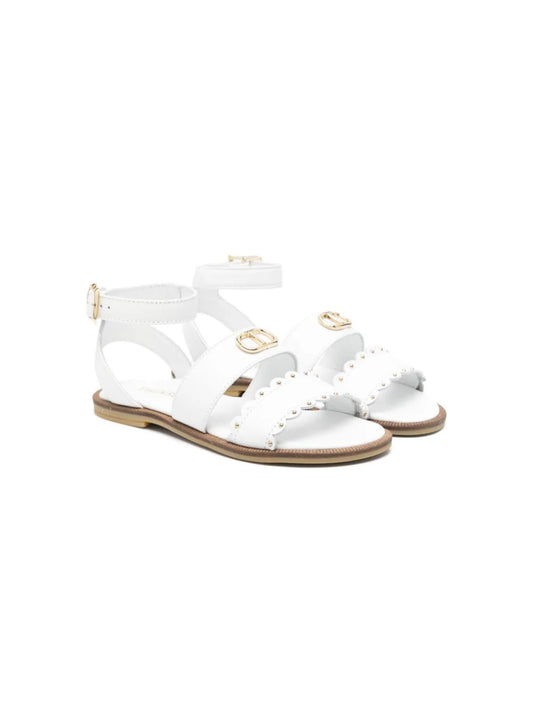 White sandals with crossed straps TWINSET