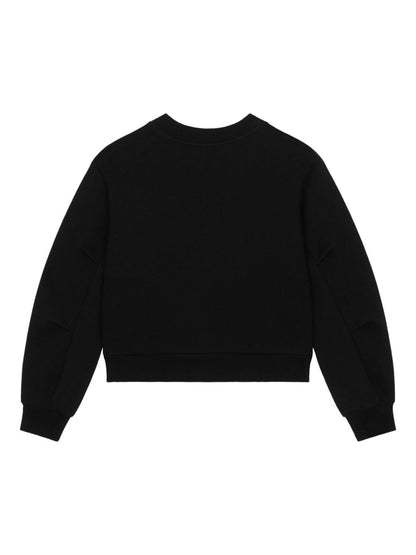 Girl's crew  neck knitted  sweatshirt witj flowers and Dolce&Gabbana logo