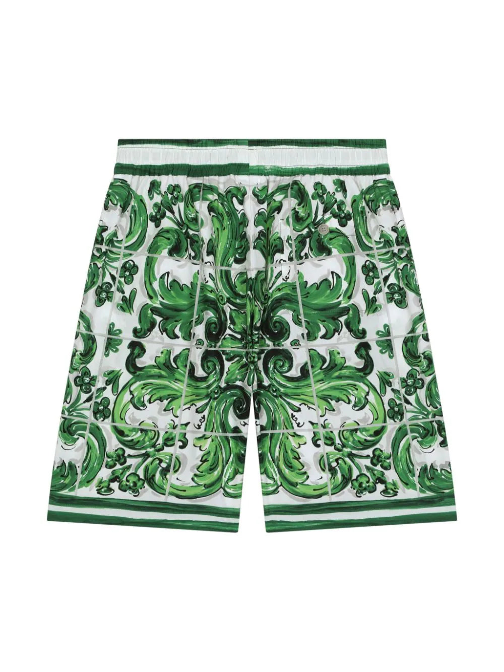 Bermudas D&G de popelina con estampado mayólica verde  para niño