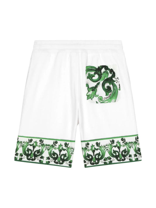 Bermudas de punto con estampado mayólica Dolce & Gabbana para niño