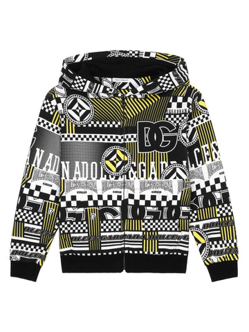 Hoodie con logo estampado y cierre de la marca Dolce & Gabbana