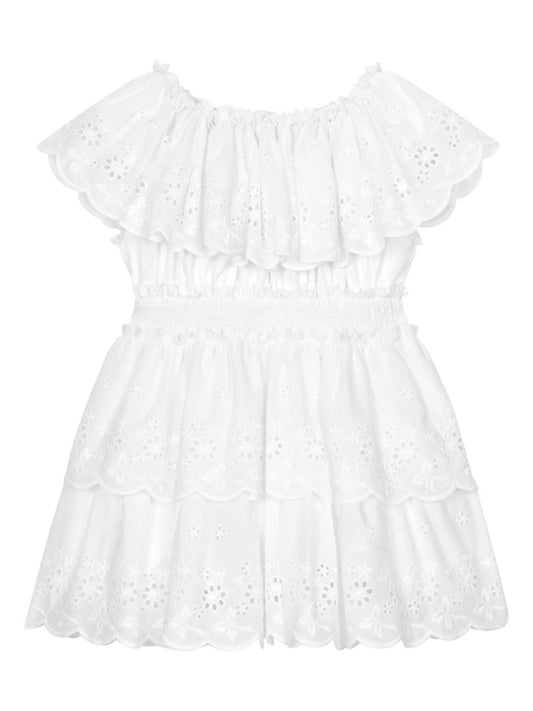Vestido de algódon bordado de encaje inglés Dolce & Gabbana para niña