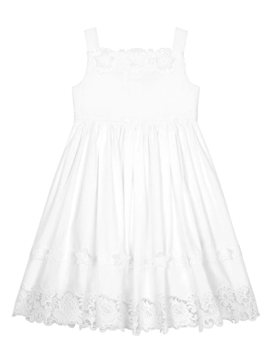 Vestido de algodón bordados de encaje inglés Dolce&Gabbana para niña