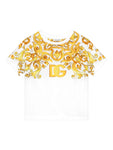 Camiseta con estampado de mayólica Dolce & Gabbana Kids