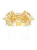 Camiseta con estampado de mayólica Dolce & Gabbana Kids