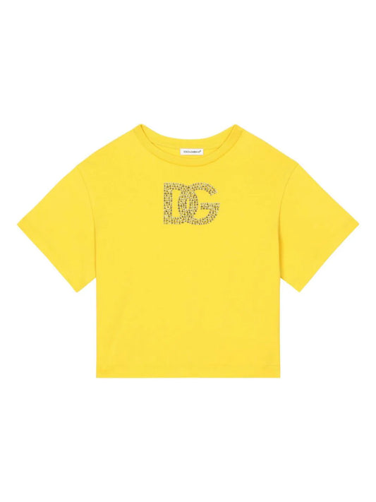 Camiseta de algódon con logo Dolce & Gabbana Kids para niña