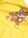 Childrenswear - Girl's yellow swimming costume with bear MOSCHINO