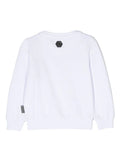 White sweatshirt with multicolor Teddy bear print by Philipp Plein