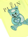 Camiseta  amarillo estampado con TEDDY BEAR de cristal Philipp Plein