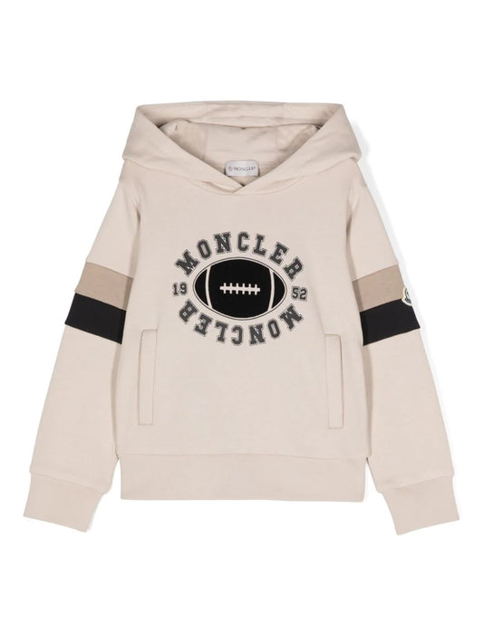 Sudadera con capucha y motivo de rugby de la marca MONCLER para niño