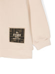 Beige hooded sweatshirt with logo Fendi Kids