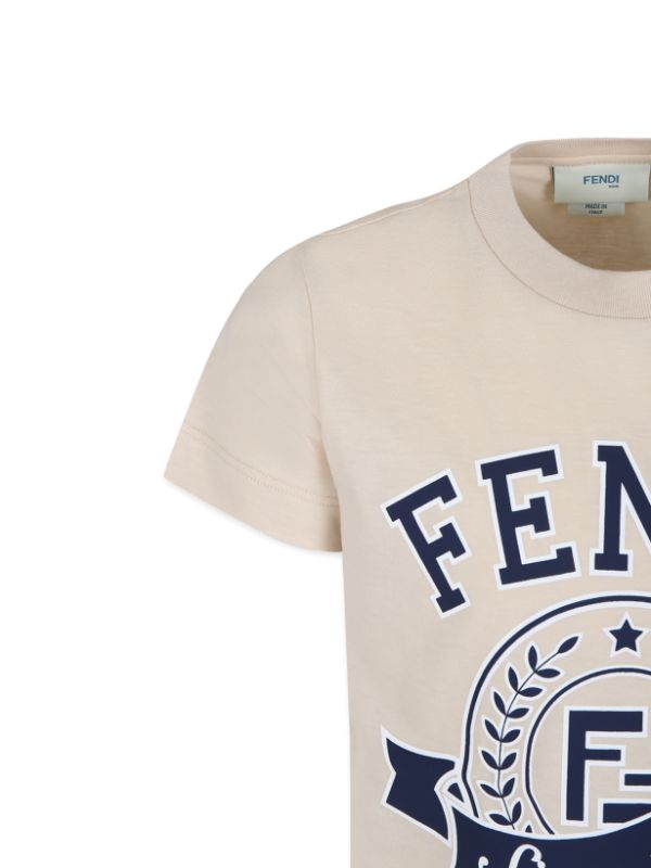 Camiseta beige con estampado FENDI Kids para niño