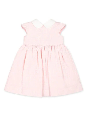 Pink dress for baby with FF FENDI logo motif