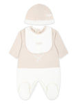 Set de pelele beige con logo Fendi estampado