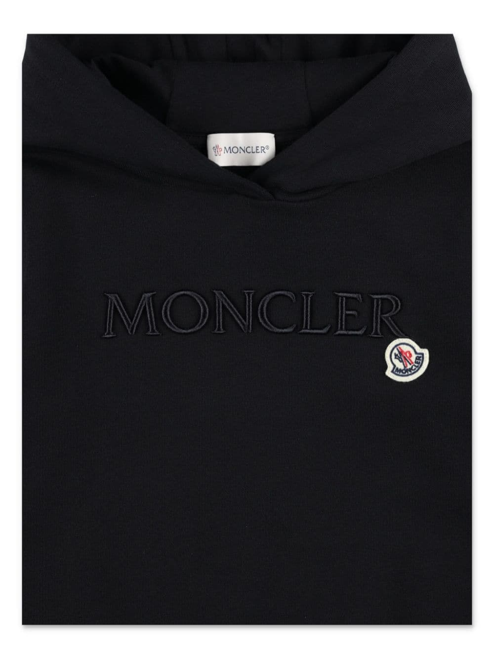 Sudadera negra con capucha y logo MONCLER para niña