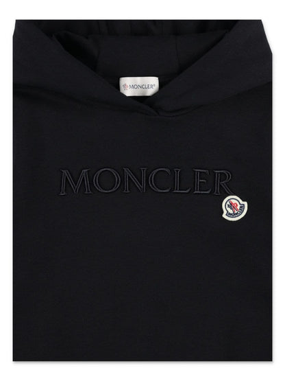 Sudadera negra con capucha y logo MONCLER para niña