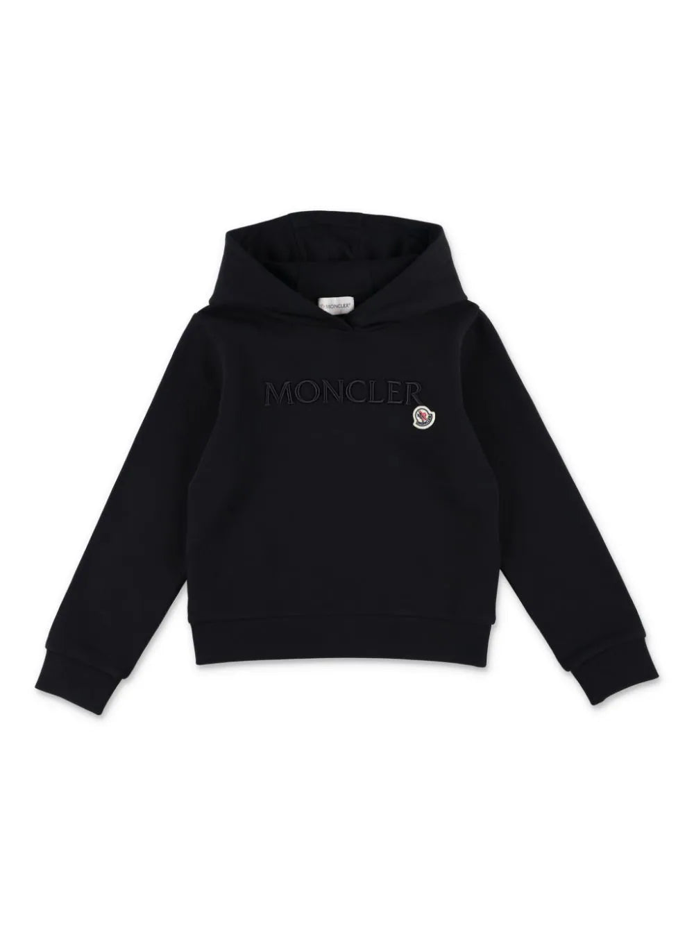 Sudadera negra con capucha y logo MONCLER para niña