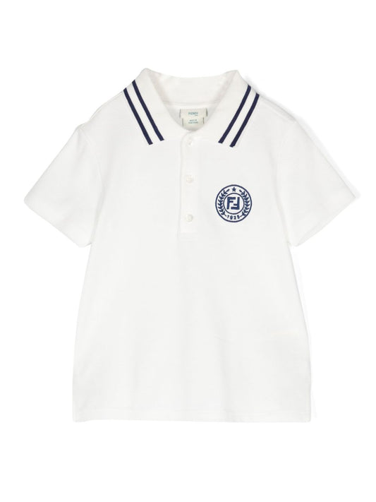 Polo blanco Fendi Kids para bebé niño