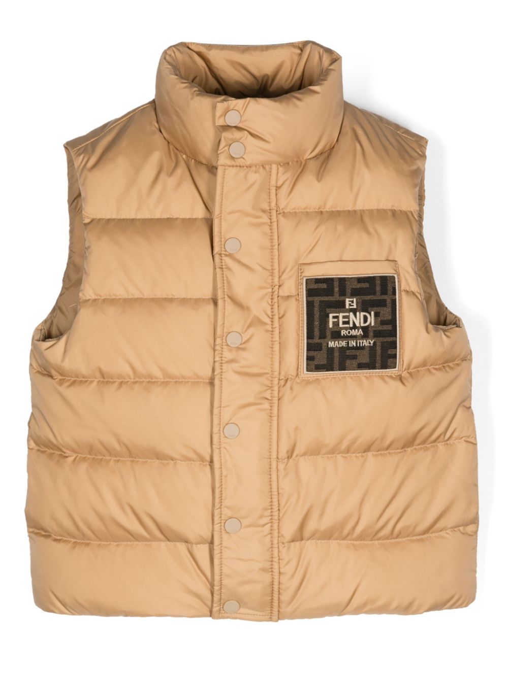 Chaleco acolchado beige Fendi Kids para niños